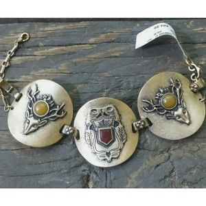 Brass Tone Disc Bracelet